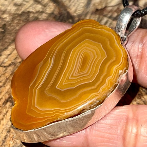 Rustic Brown Solar Agate Pendant 2 1/4” - Picture 3 of 15